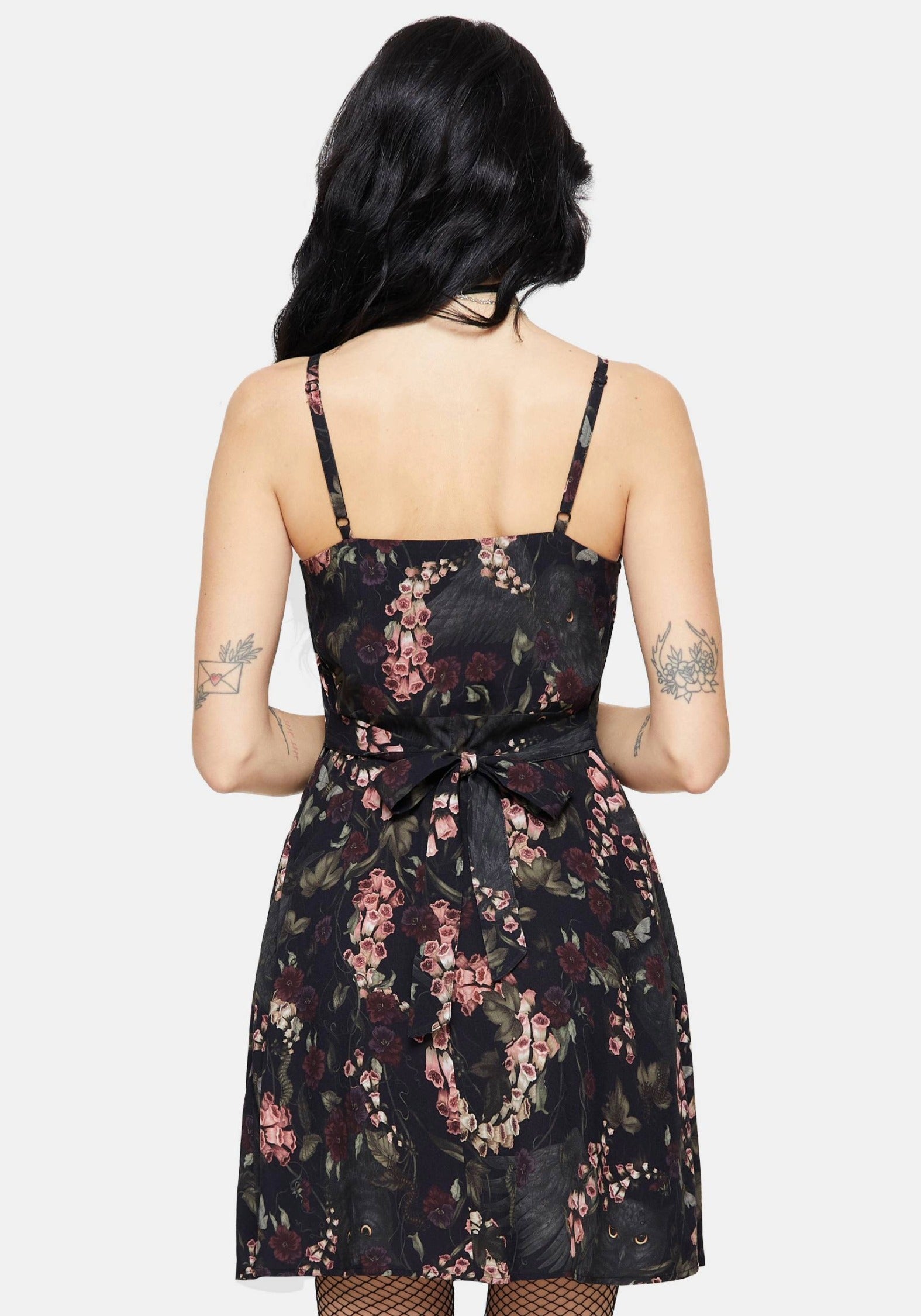Noctua Eule Fingerhut Bedruckt Knopf Hoch Cami Mini Kleid