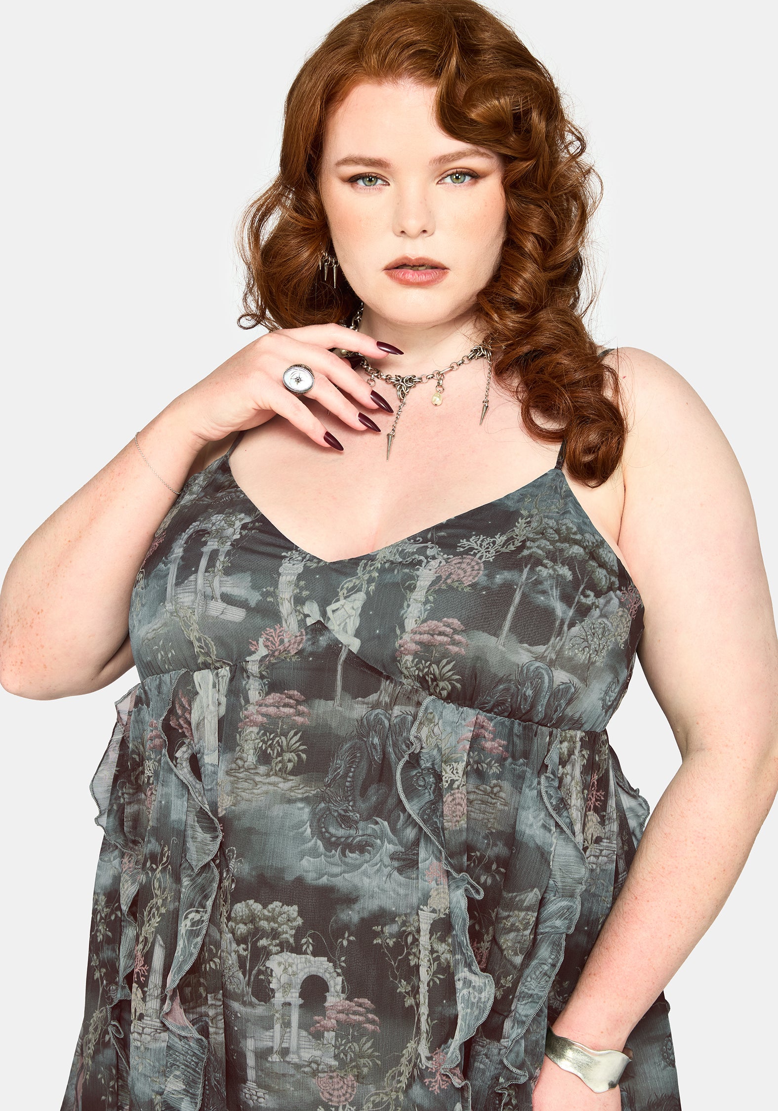 Thalassa Print Tendril Minikleid