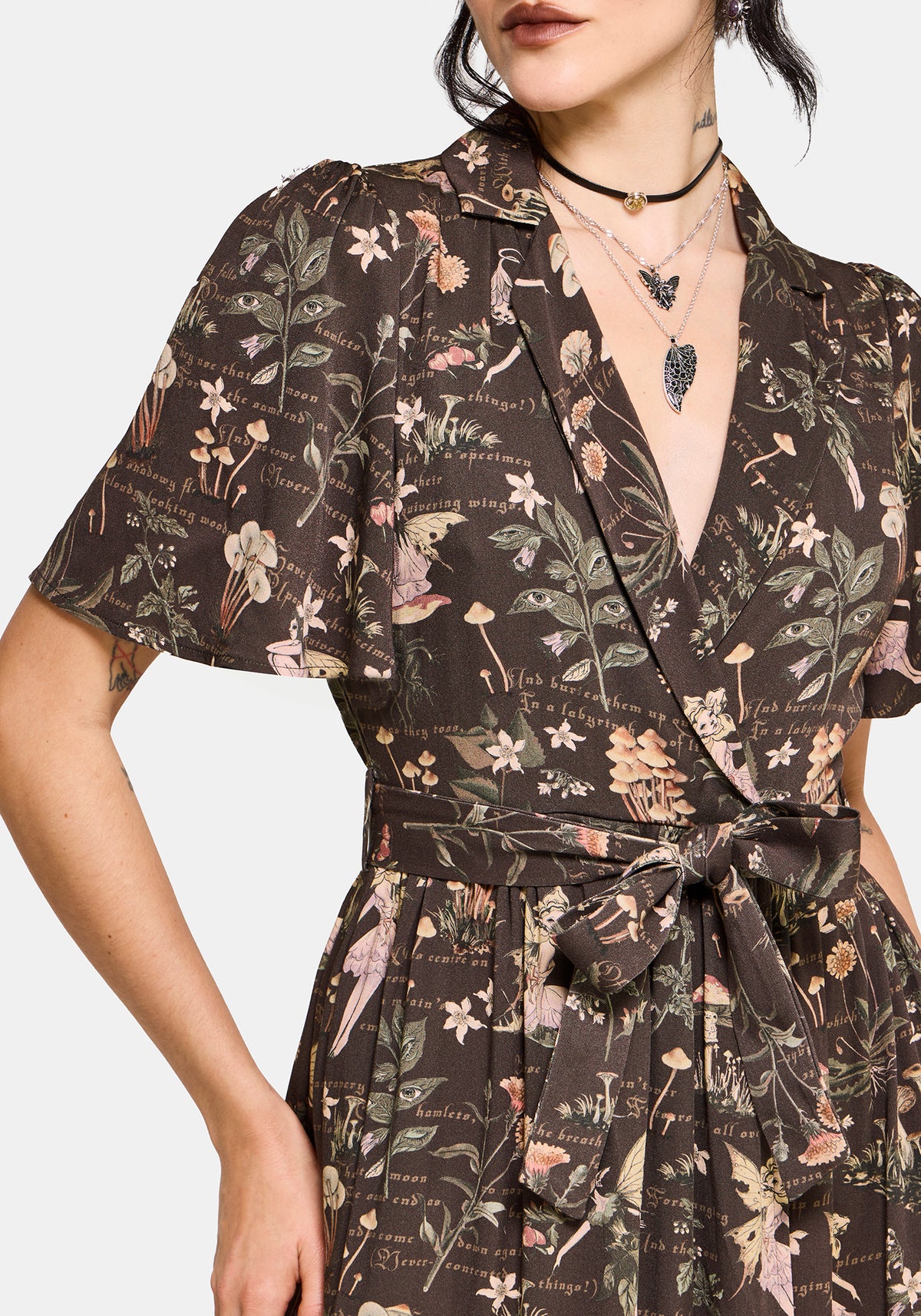 Faela Fairy Tie Waist Wrap Midi Dress EU 34