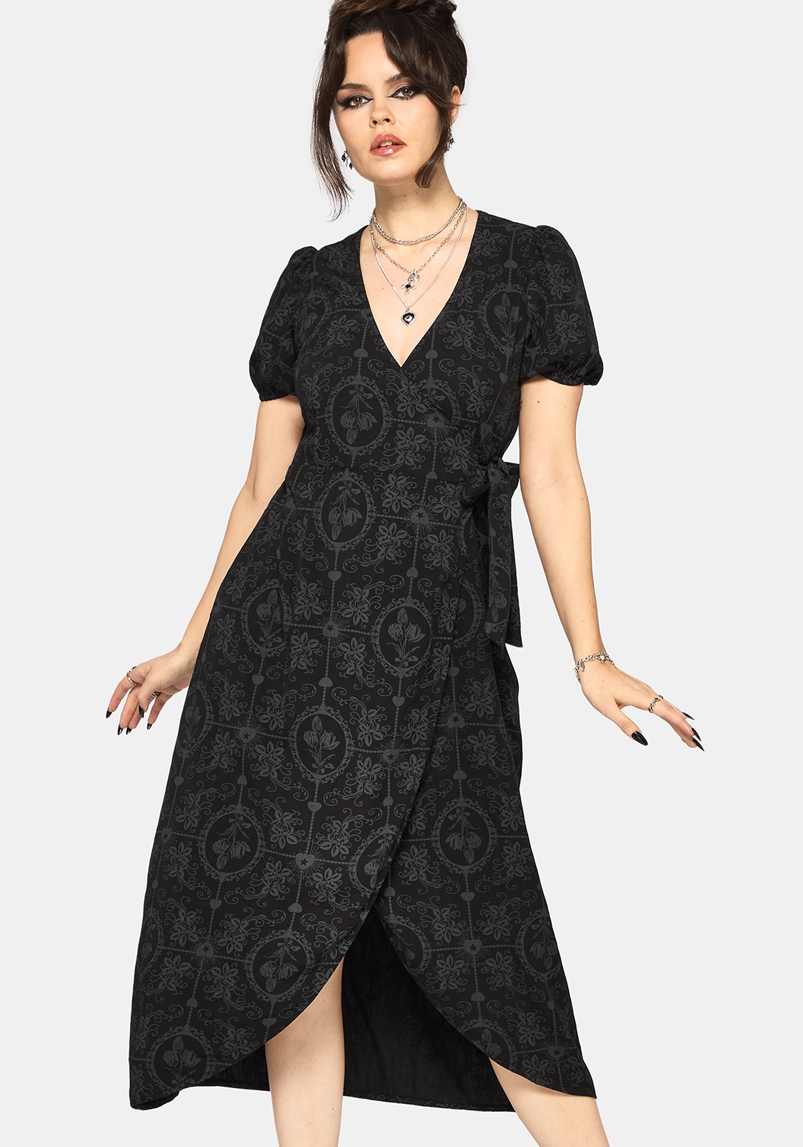 Cameo Blumenmuster Bedruckt Midaxi Wickel Kleid