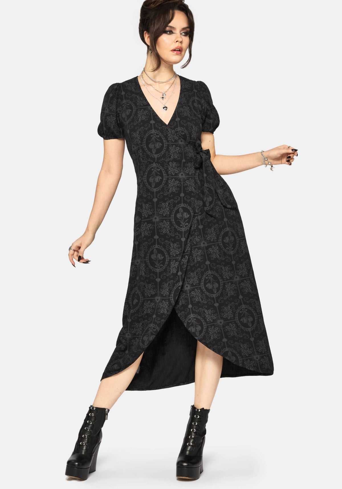 Cameo Blumenmuster Bedruckt Midaxi Wickel Kleid