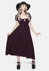 Fenella Keyhole Midi Dress - Plum