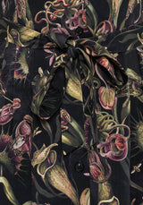 Dionaea Flytrap Print Button Up Midi Shirt Dress