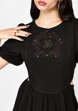 Ophidian Embroidered Cut Out Mini Dress