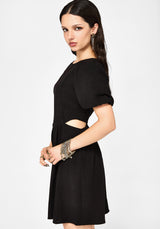 Ophidian Embroidered Cut Out Mini Dress