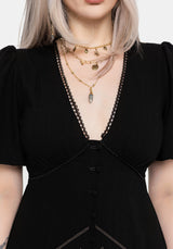 Dionaea Flytrap Embroidered Tiered Midaxi Dress