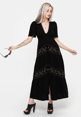 Dionaea Flytrap Embroidered Tiered Midaxi Dress