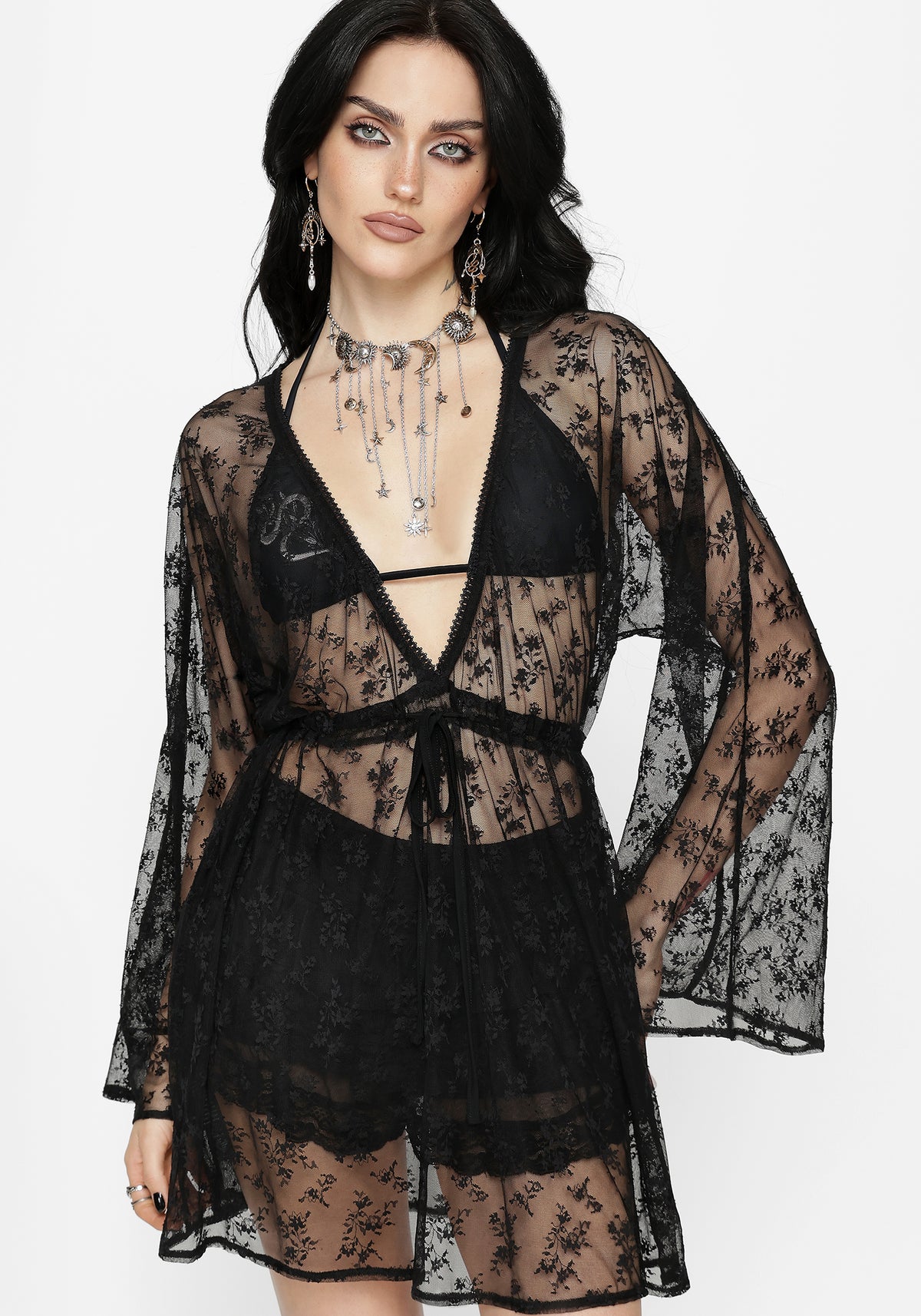 Velmira Lace Mini Beach Dress