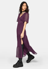 Emer Angel Ärmel Pintuck Taille Maxikleid