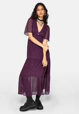 Emer Angel Ärmel Pintuck Taille Maxikleid