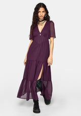 Emer Angel Ärmel Pintuck Taille Maxikleid