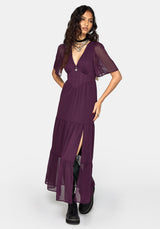 Emer Angel Ärmel Pintuck Taille Maxikleid