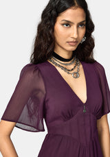 Emer Angel Ärmel Pintuck Taille Maxikleid