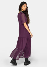 Emer Angel Ärmel Pintuck Taille Maxikleid