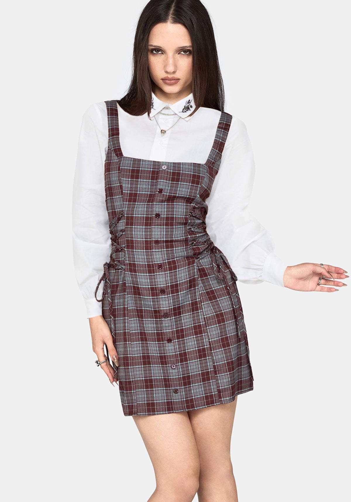 Aimil Karo Schnürung Seite Minikleid