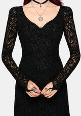 Neve Puff Ärmel Lace Midaxi Kleid