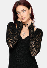 Neve Puff Ärmel Lace Midaxi Kleid