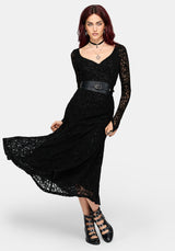 Neve Puff Ärmel Lace Midaxi Kleid