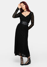 Neve Puff Ärmel Lace Midaxi Kleid