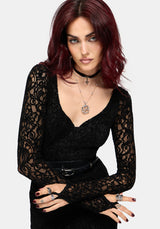 Neve Puff Ärmel Lace Midaxi Kleid