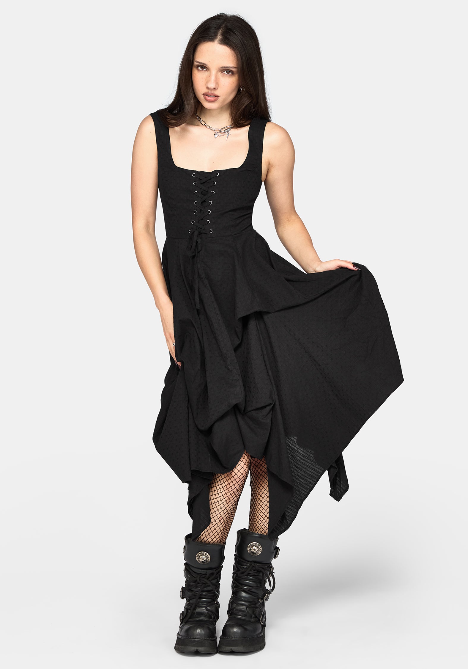 Lyx Hitched Rock Baumwolle Midikleid