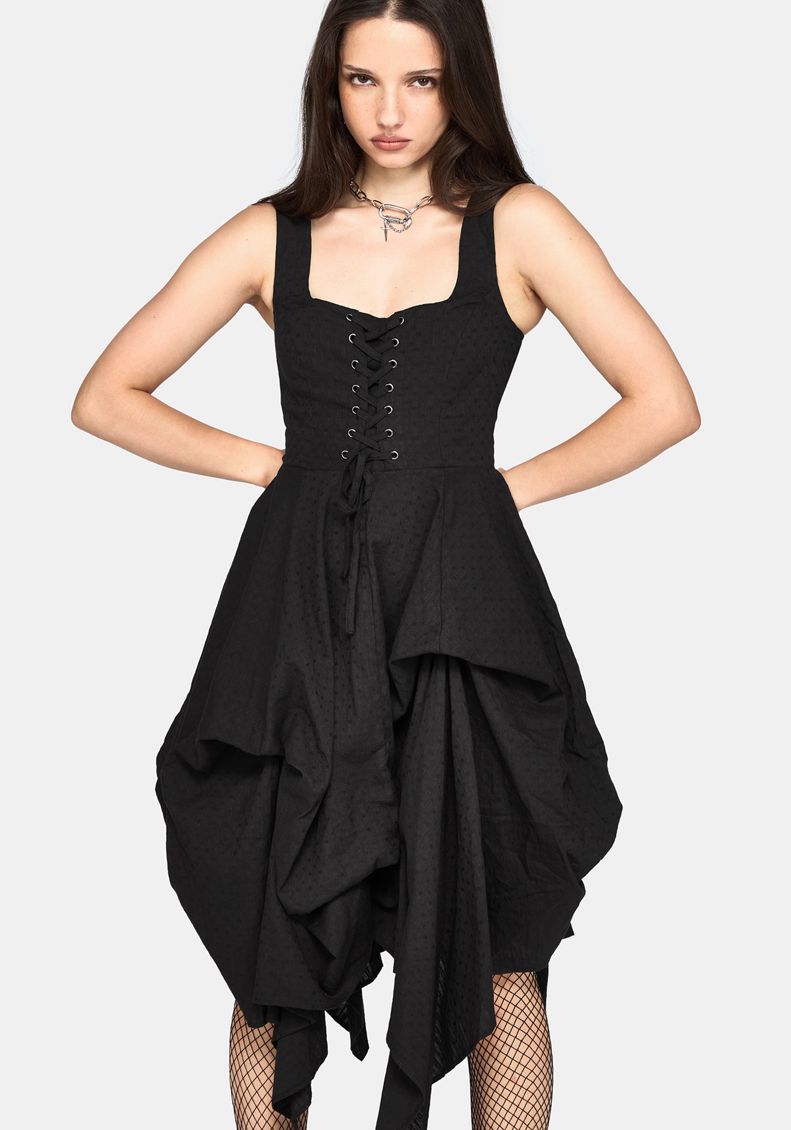 Lyx Hitched Rock Baumwolle Midikleid