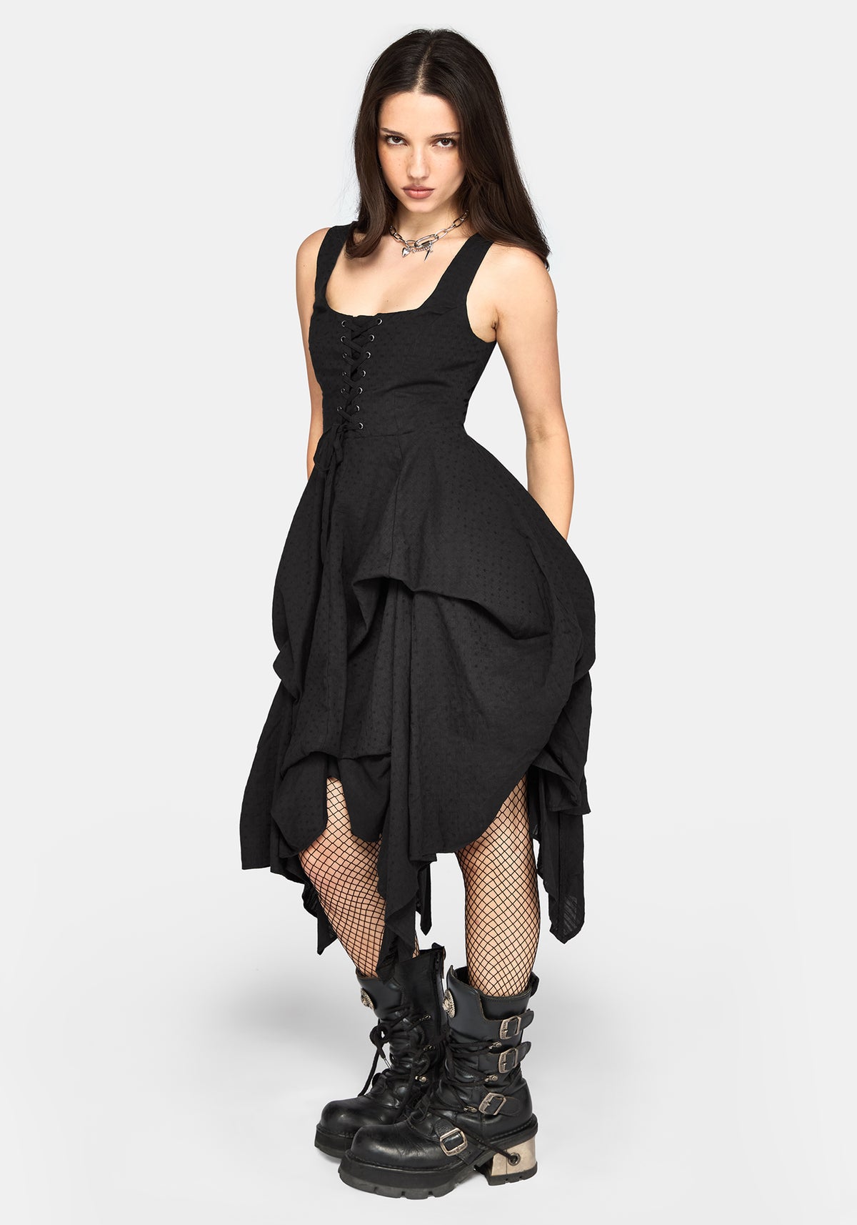 Lyx Hitched Rock Baumwolle Midikleid