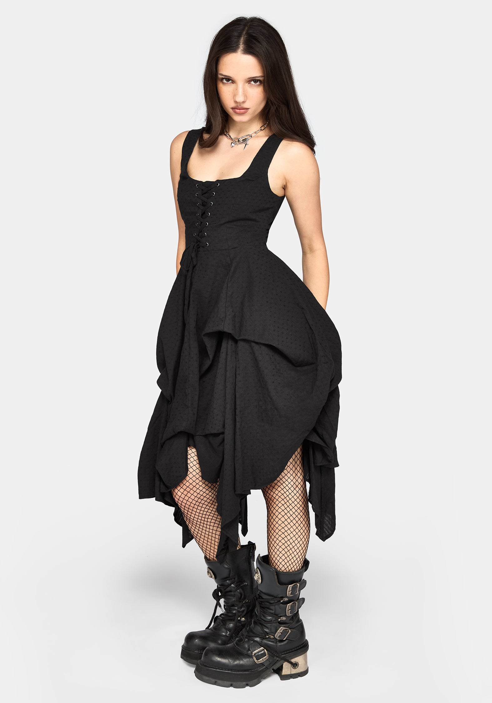 Lyx Hitched Rock Baumwolle Midikleid