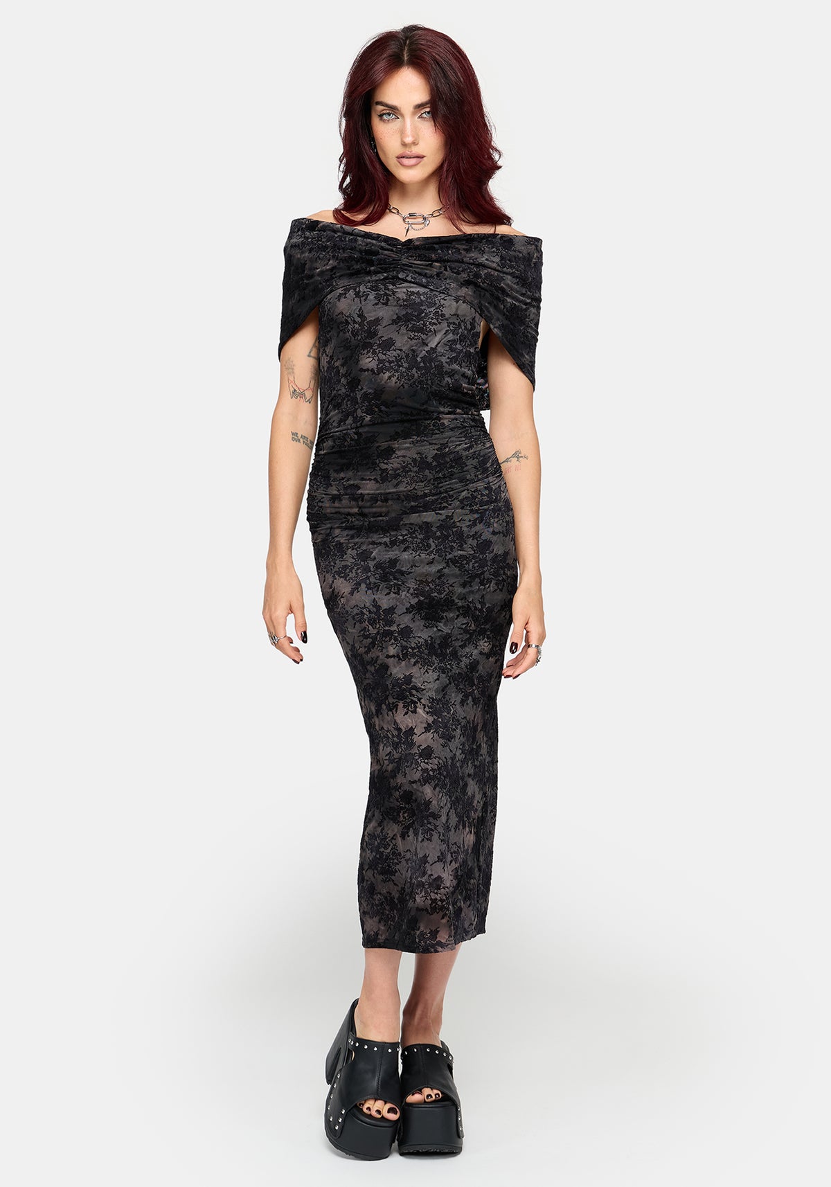 Floriana Hooded Bardot Midaxi Dress