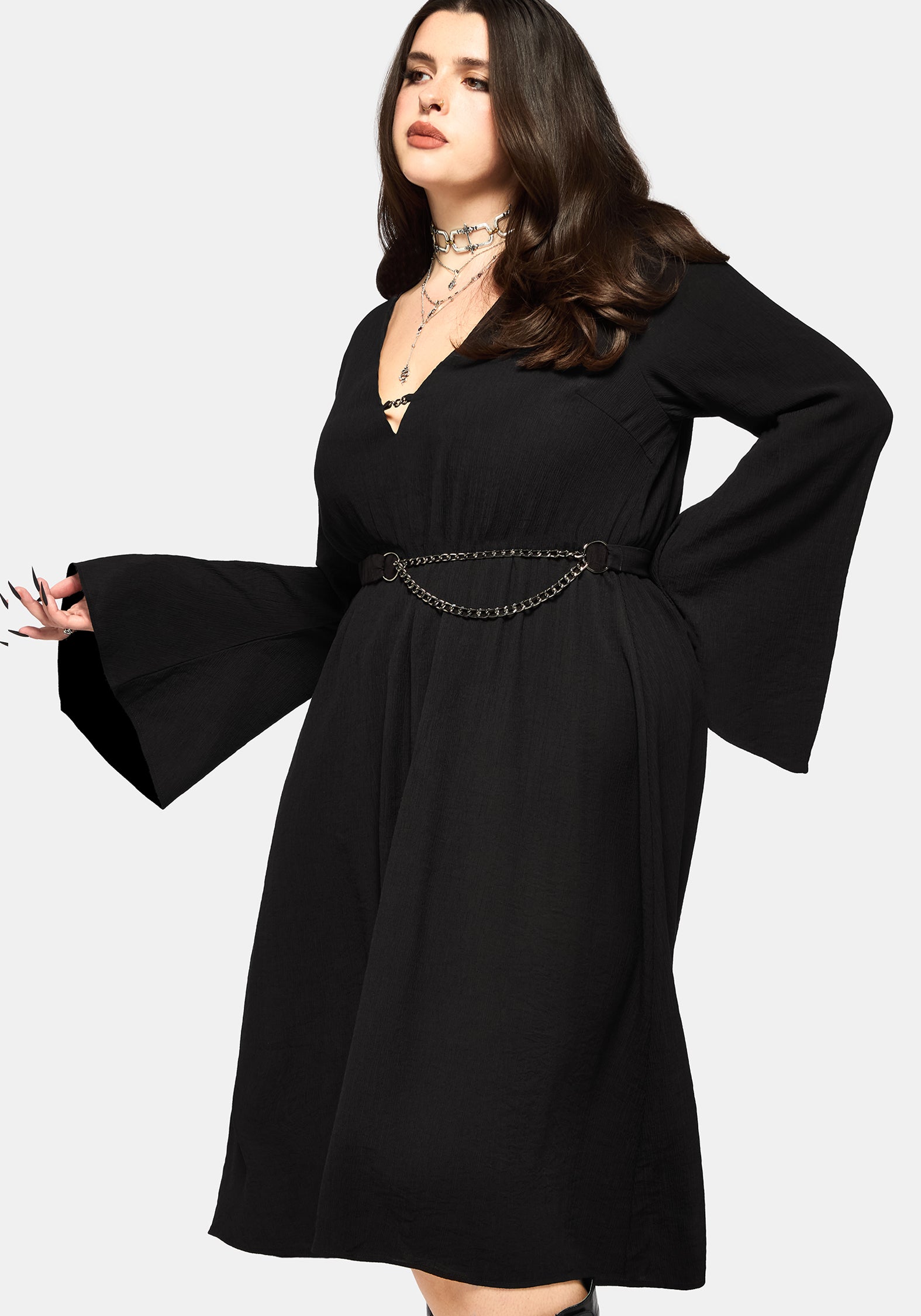 Millicent Chain Front Midi Dress