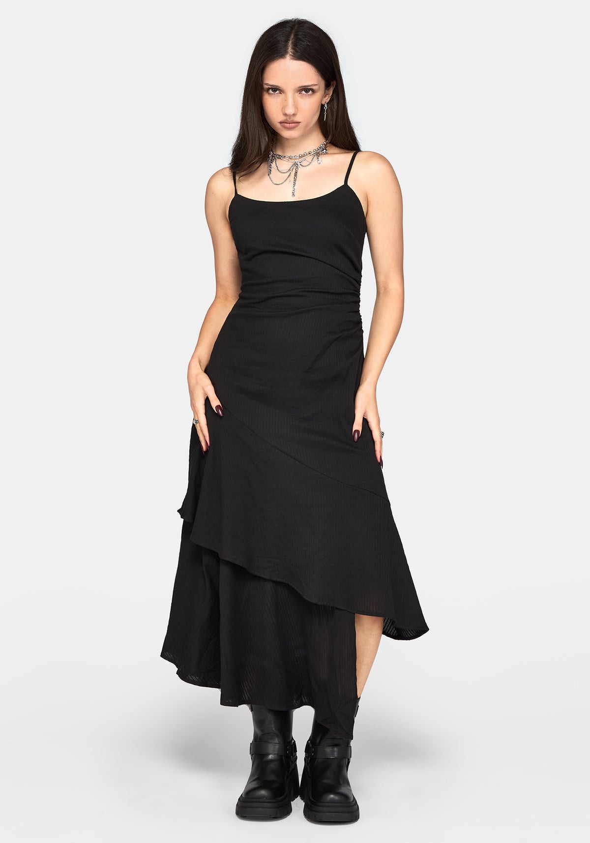 Liosa Baumwolle Streifen Camisole Midaxi Kleid