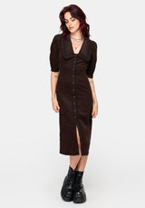 Kora Embroidered Collar Button Up Midi Dress