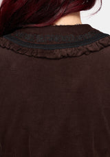 Kora Embroidered Collar Button Up Midi Dress