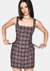 Aimil Karo Schnürung Seite Minikleid