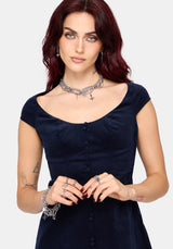 Leona Off-Schulter Cord Midikleid