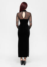 Riven Flock Mesh Mix Gown