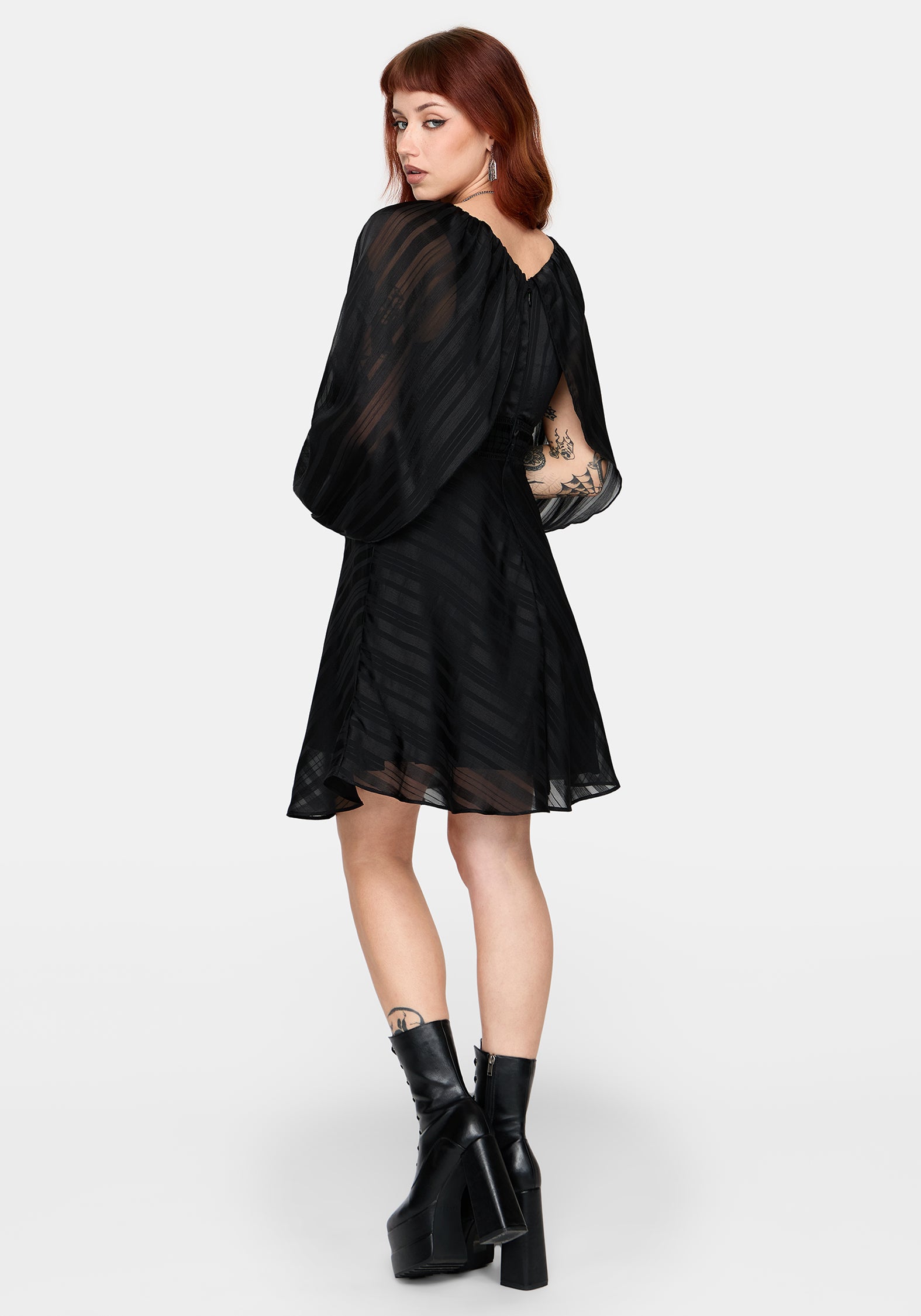 Briella Chiffon Striped Midi Dress