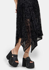 Deadly Nightshade Mesh Midi Kleid