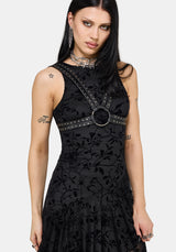 Deadly Nightshade Mesh Midi Kleid