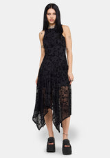 Deadly Nightshade Mesh Midi Kleid