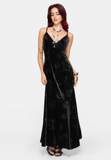 Orin Foiled Velour Cami Gown