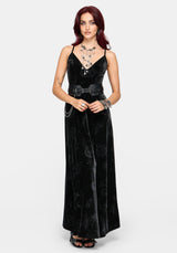 Orin Foiled Velour Cami Gown