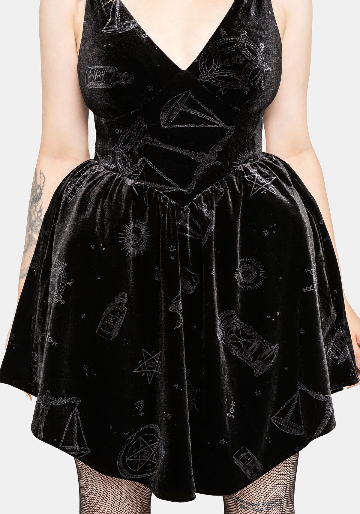 Orin Foiled Velour Mini Dress EU 34