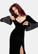 Joise Crushed Velour Wrap Front Midaxi Dress EU 34