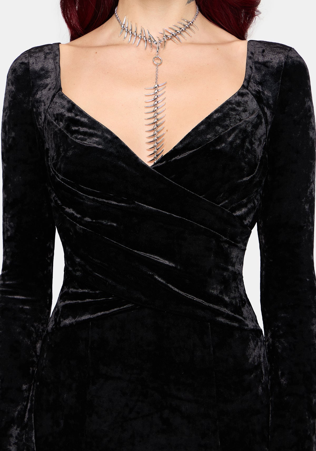 Joise Crushed Velour Wrap Front Midaxi Dress EU 34