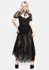 Velisse Lace Fixed Bodysuit Maxi Dress EU 34