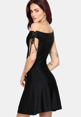 Noctavia Cowl Neck Lace up Mini Dress
