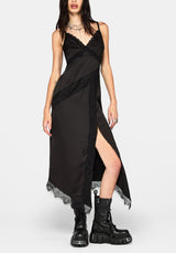 Tova Lace Trim Asymmetric Midaxi Dress