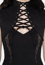 Vixelle Lace Up Front Cutout Mini Dress EU 34