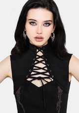 Vixelle Lace Up Front Cutout Mini Dress EU 34